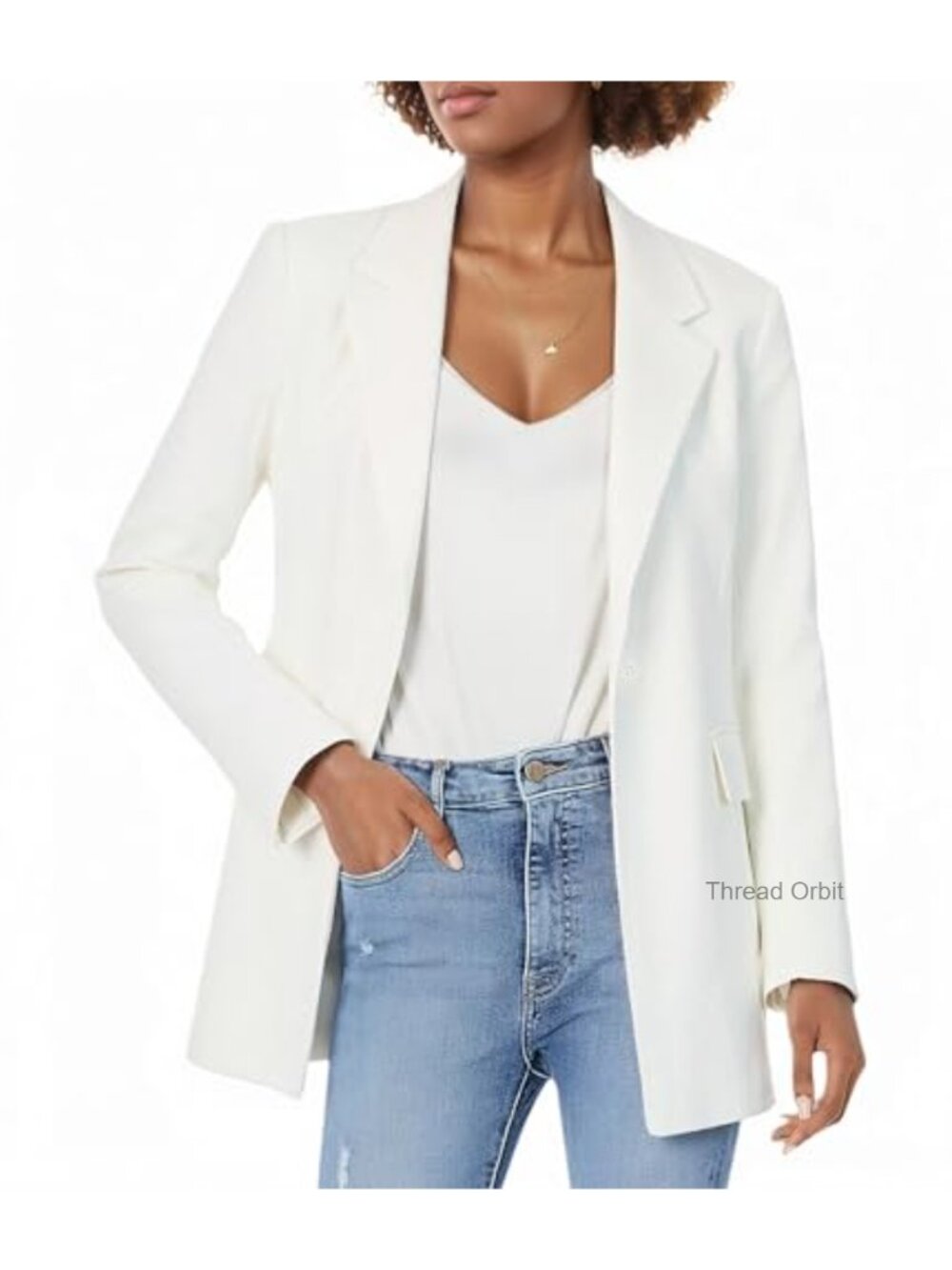 Womens Lightweight Long Sleeve Blazer Business Casual One Button Suit Jacket